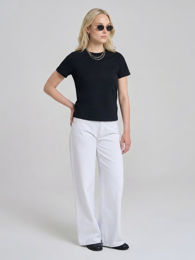 Плотная базовая свободная футболка