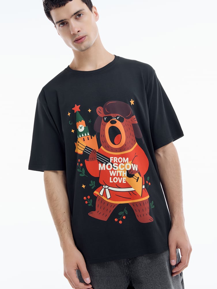 Футболка оверсайз с принтом Москва