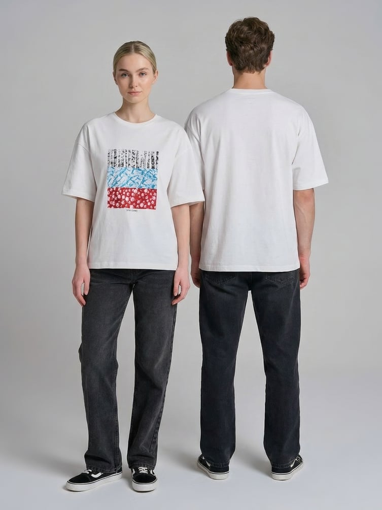 Футболка оверсайз с принтом Russian Vibes