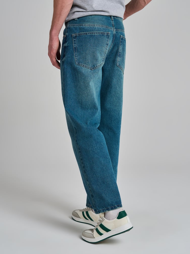 Джинсы багги зауженные