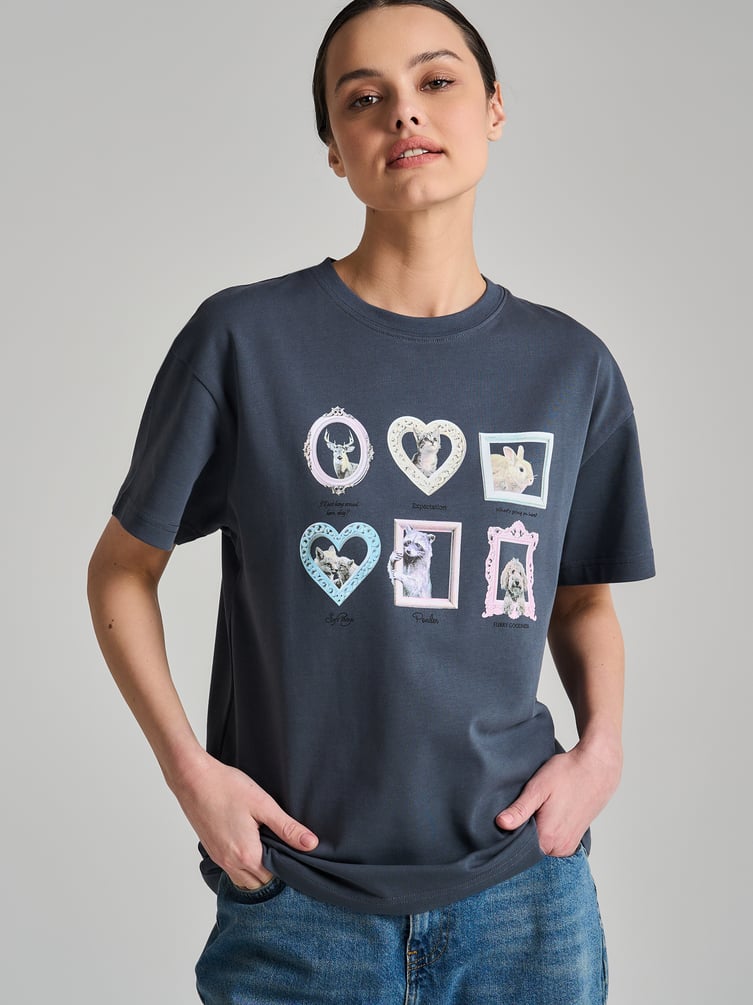 Футболка из хлопка с принтом