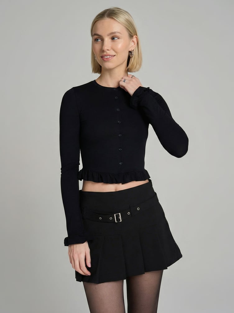 Кардиган укороченный с рюшами