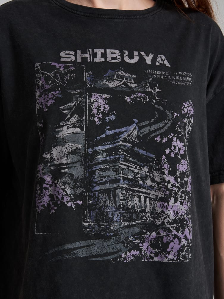 Футболка из хлопка с японским принтом