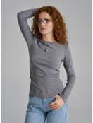 Лонгслив приталенный с драпировкой