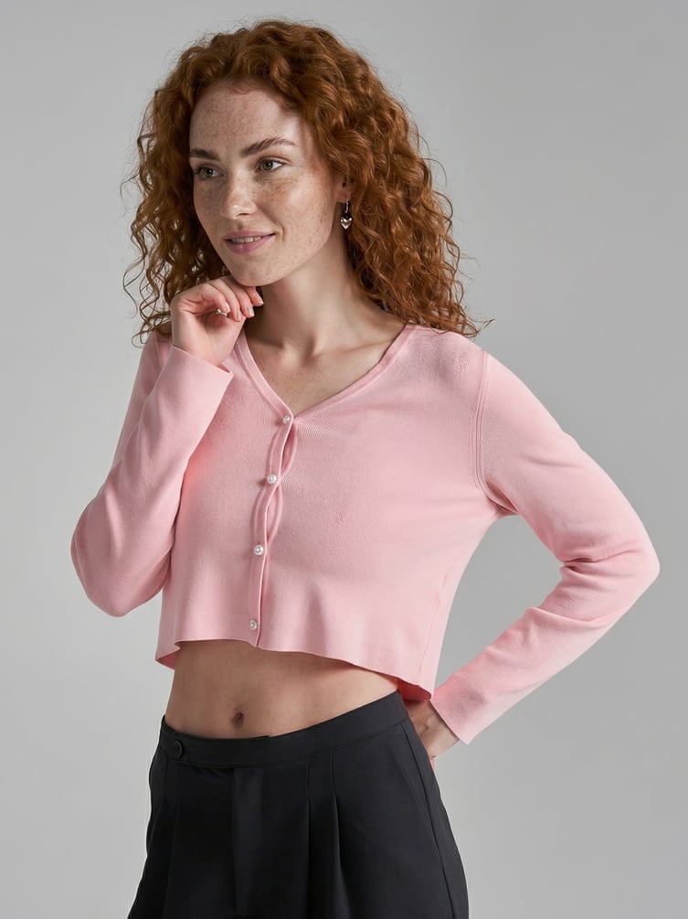 Кардиган укороченный на пуговицах