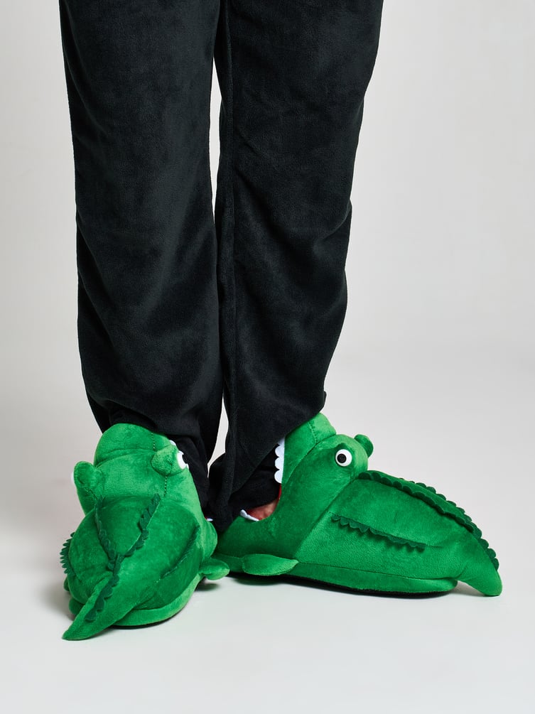 Плюшевые тапки-игрушки крокодилы