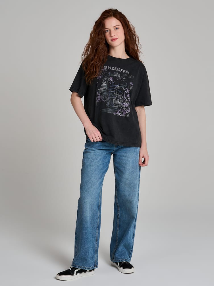 Футболка из хлопка с японским принтом