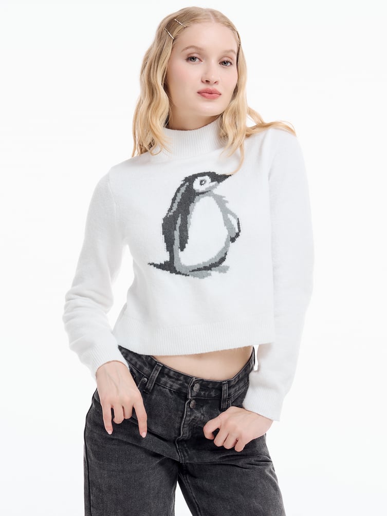 Джемпер трикотажный с принтом