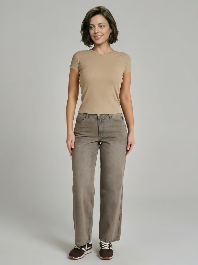 Футболка облегающая в рубчик