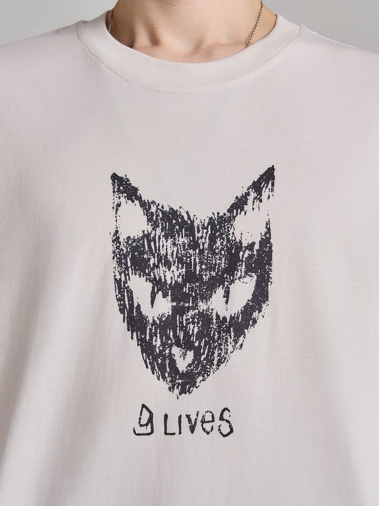 Футболка из хлопка с принтом кошки