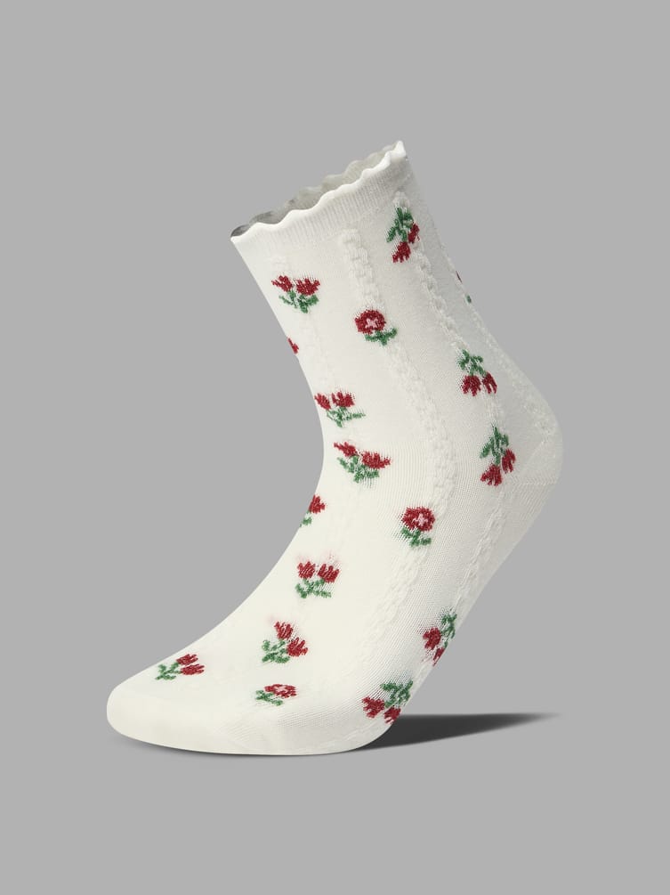 Носки - 3 пары с цветочным принтом