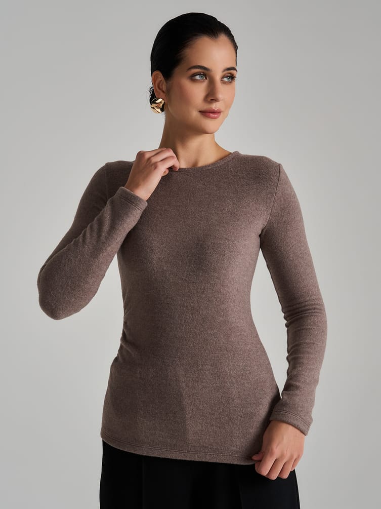 Лонгслив асимметричный  с драпировкой