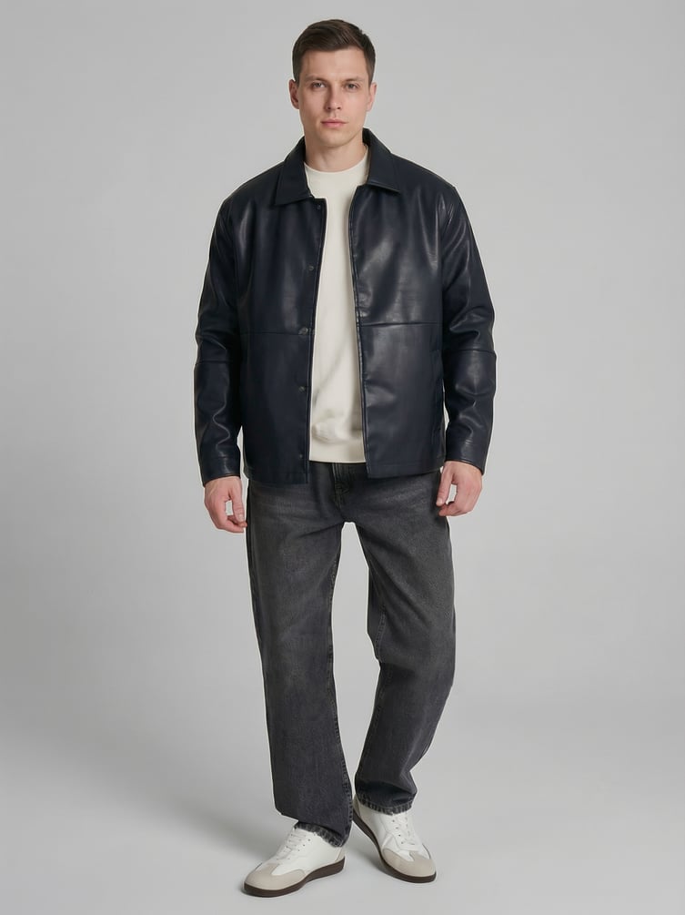 Куртка рубашка из эко кожи демисезонная