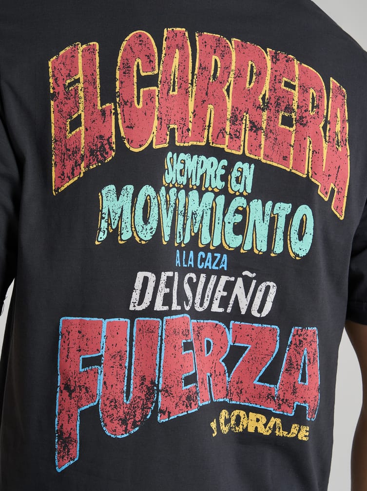 Футболка из хлопка с принтом на спине