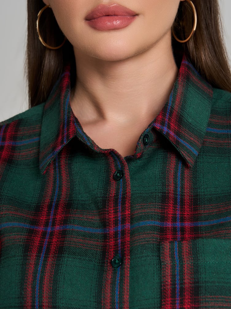 Рубашка осенняя в клетку оверсайз