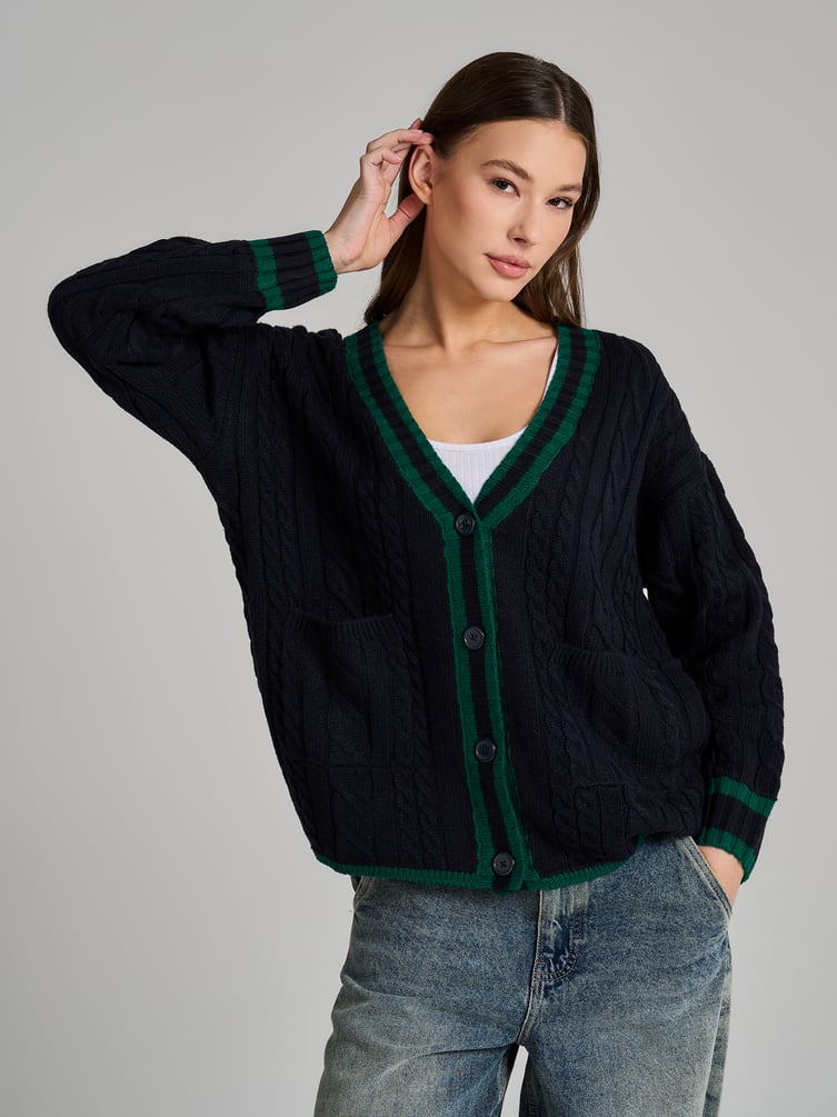 Кардиган вязаный оверсайз на пуговицах