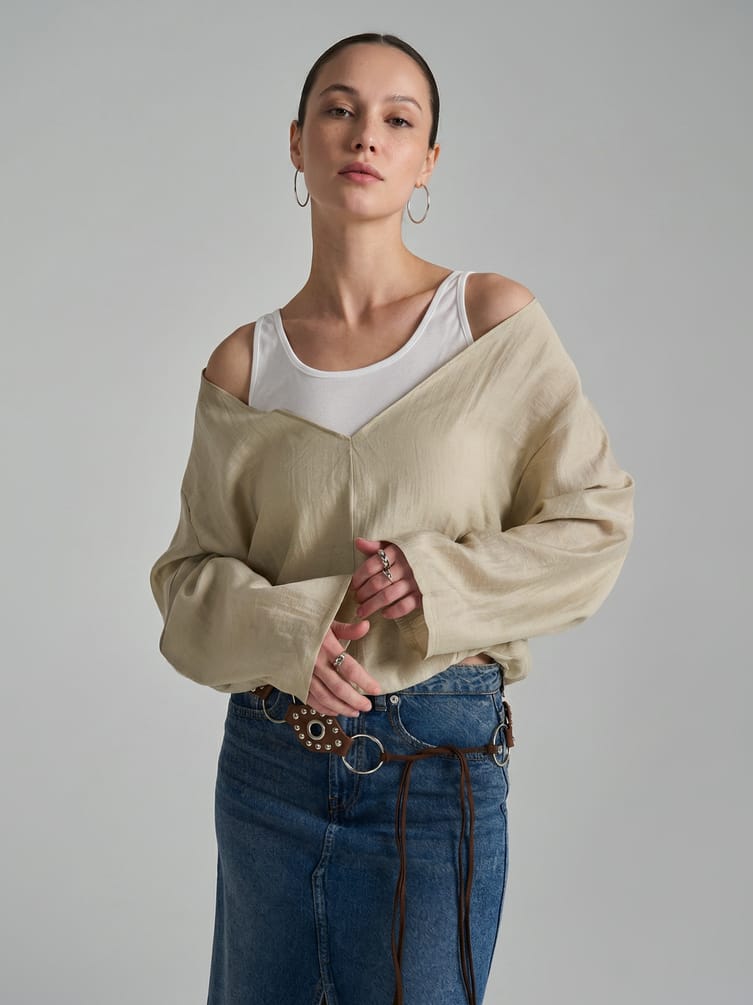 Блузка многослойная с топом