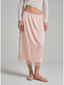 Юбка миди атласная с кружевом в бельевом стиле