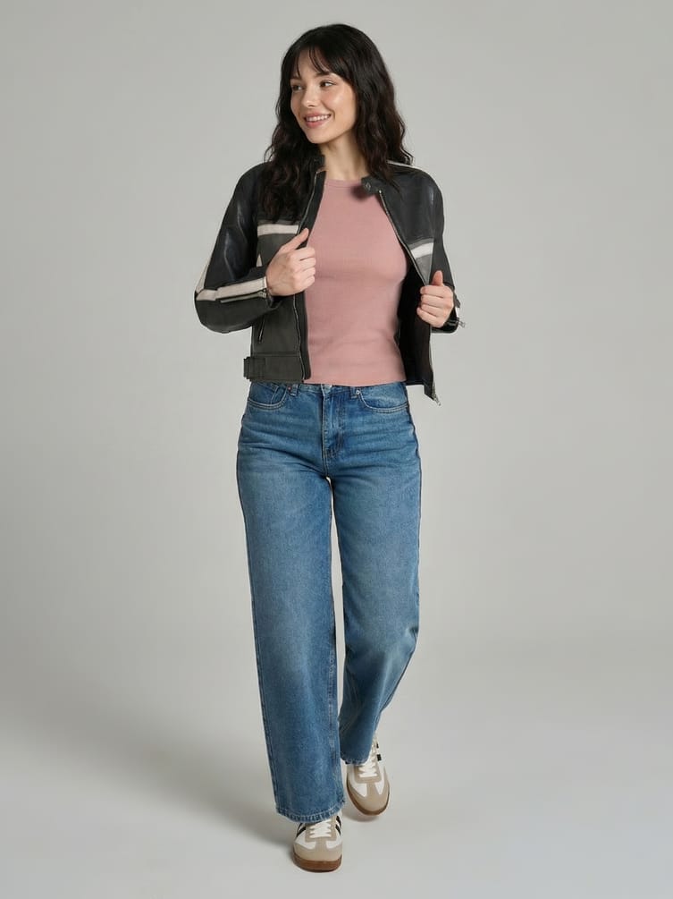 Футболка облегающая в рубчик