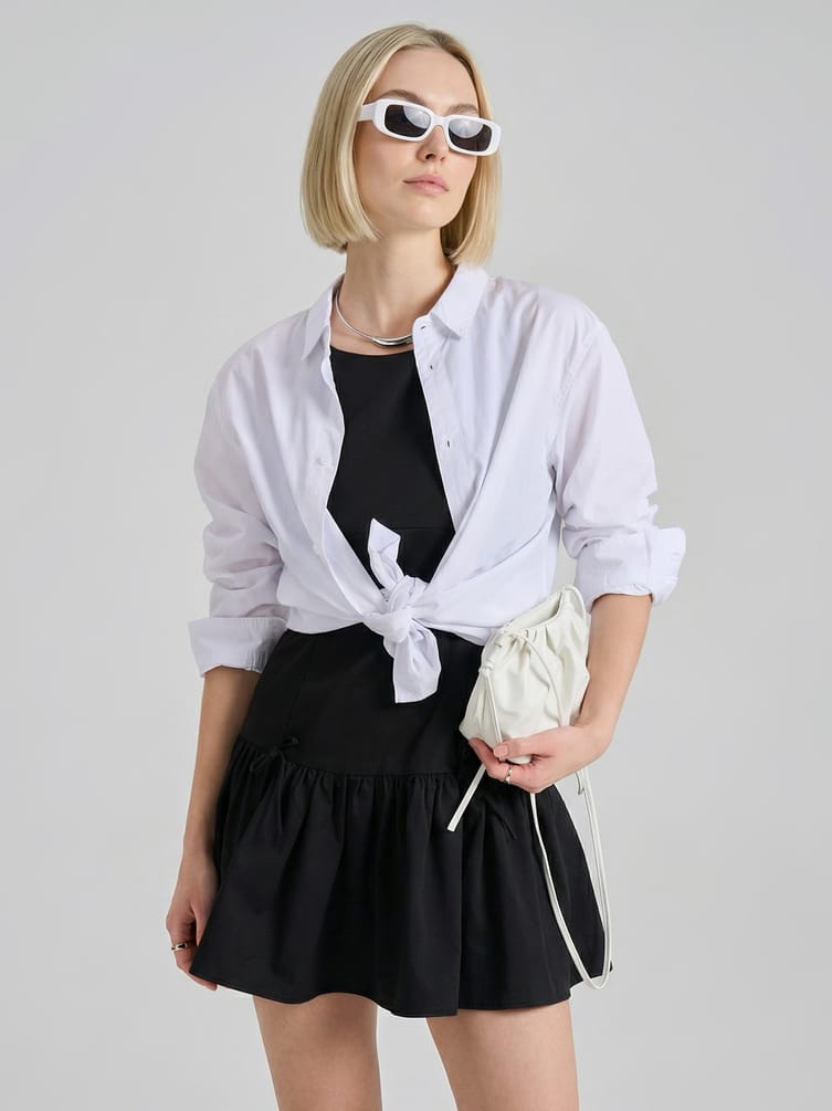 Платье мини с широкой юбкой