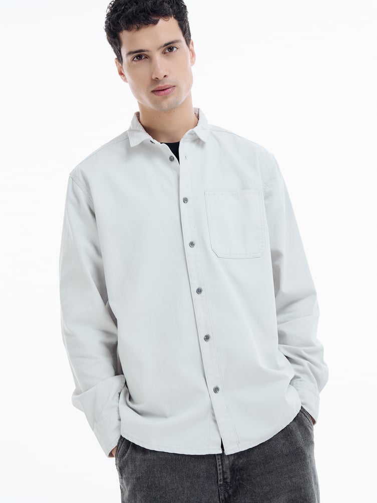 Плотная рубашка с длинным рукавом