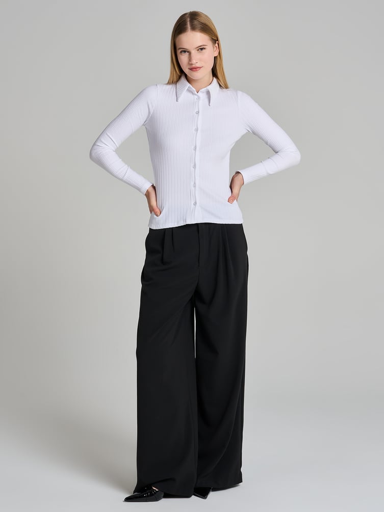 Кардиган в рубчик на пуговицах