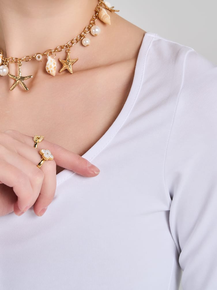 Лонгслив приталенный с длинными рукавами клеш