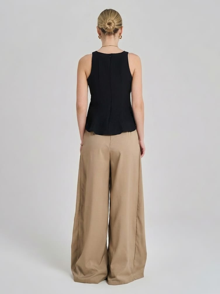 Брюки палаццо классические с защипами