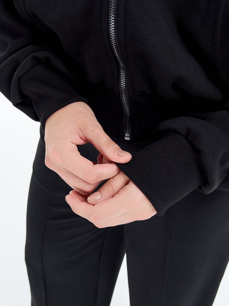 Zip hoodie с принтом стразами на спине