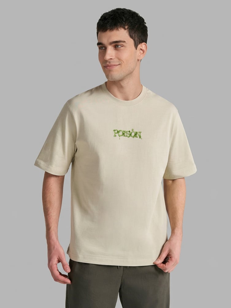 Футболка из хлопка с принтом на спине