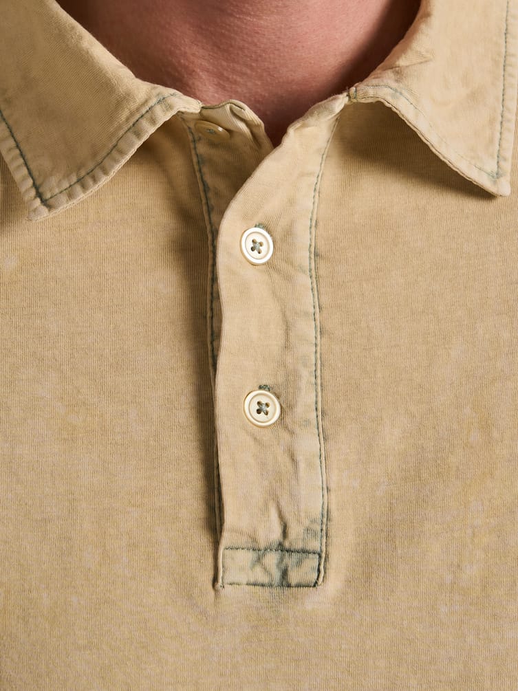 Футболка-поло оверсайз с вареным эффектом