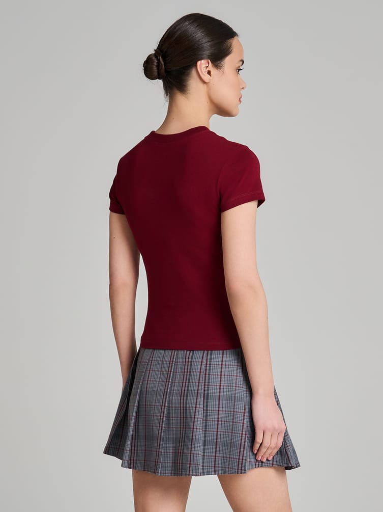 Футболка из хлопка с надписью из страз