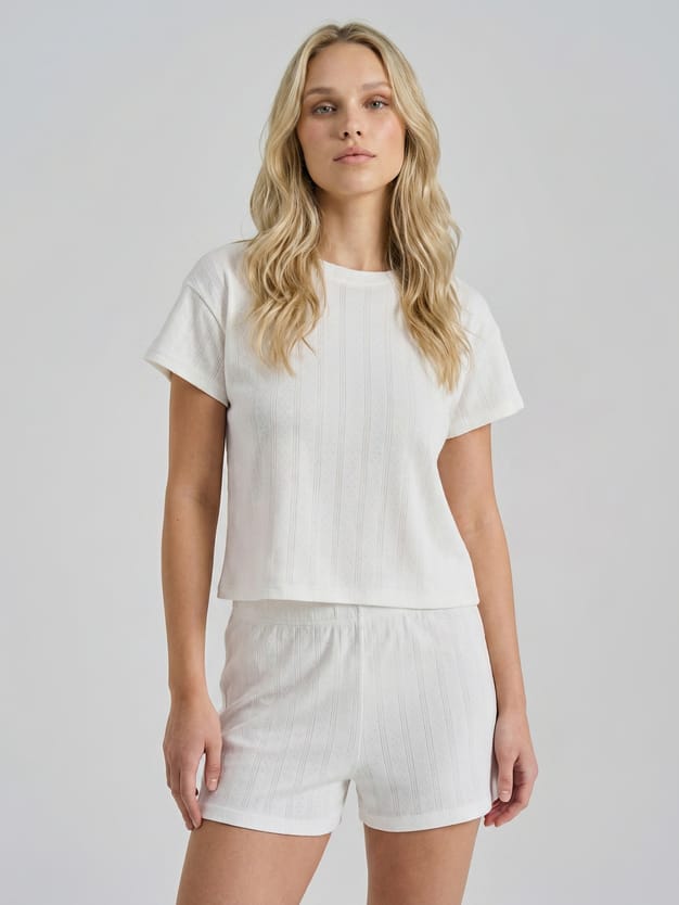 Пижама хлопковая с футболкой и шортами