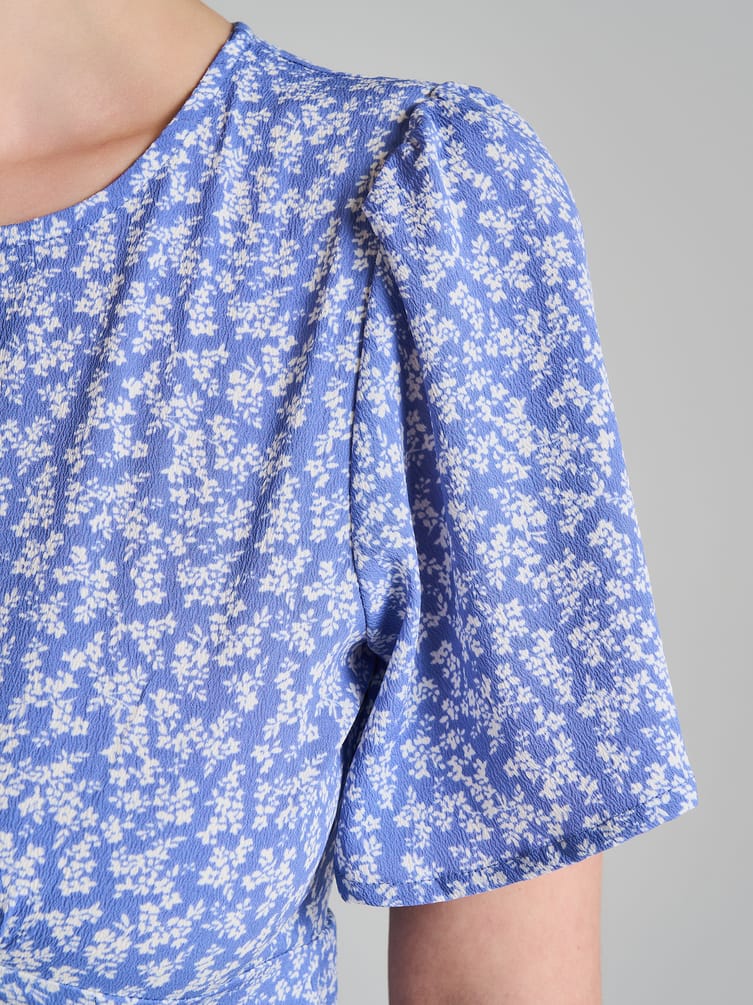 Миди платье крестьянка с разрезом по бедру