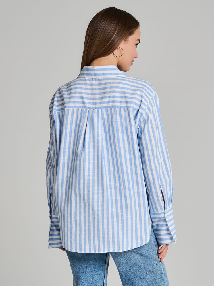 Плотная классическая рубашка в полоску