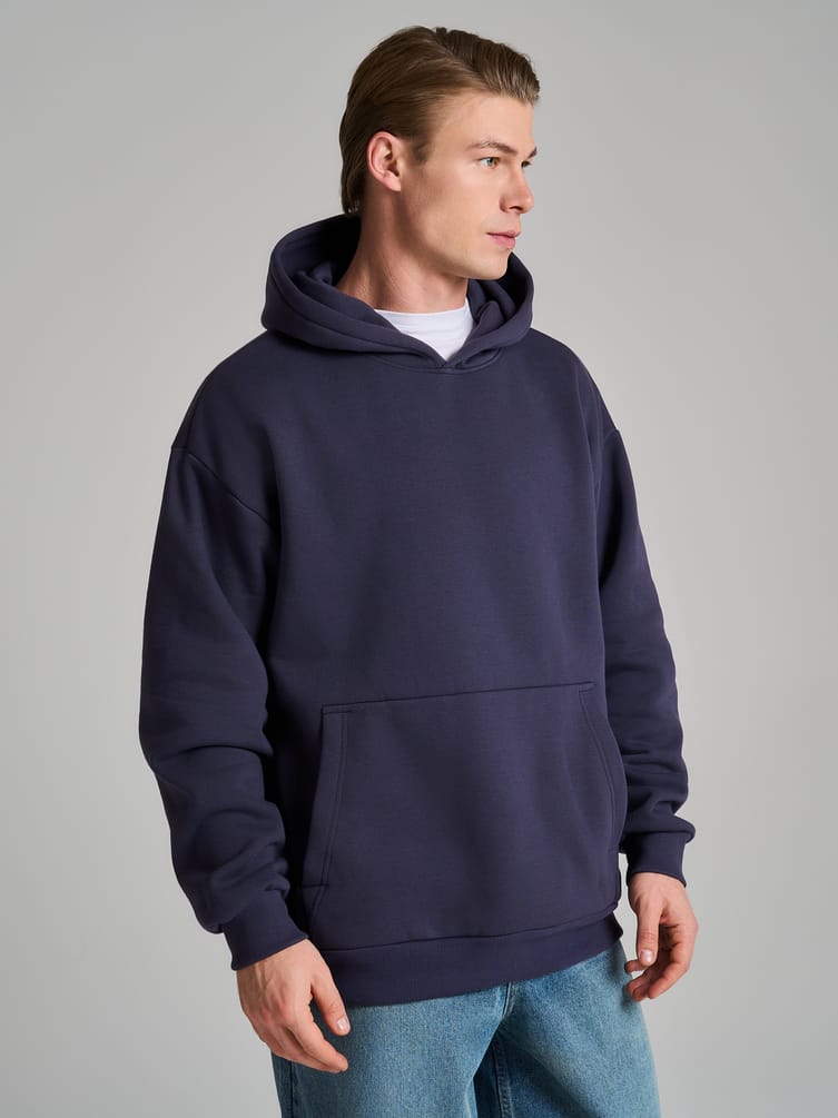 Худи оверсайз с капюшоном тёплое с начёсом