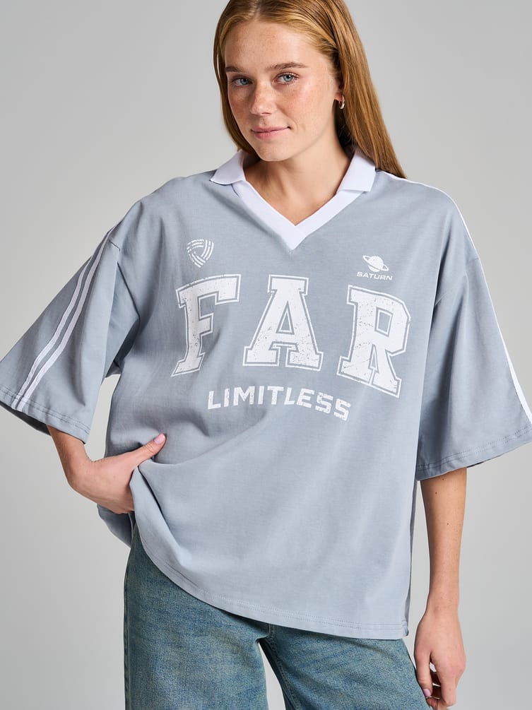 Футболка-поло оверсайз с надписью