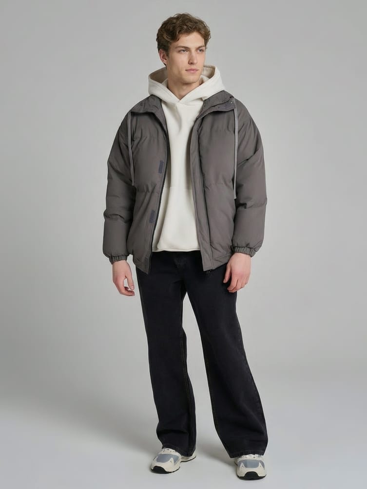 Куртка зимняя без капюшона на синтепоне