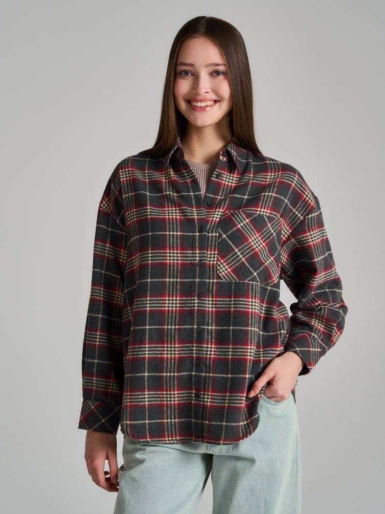 Байковая рубашка в клетку