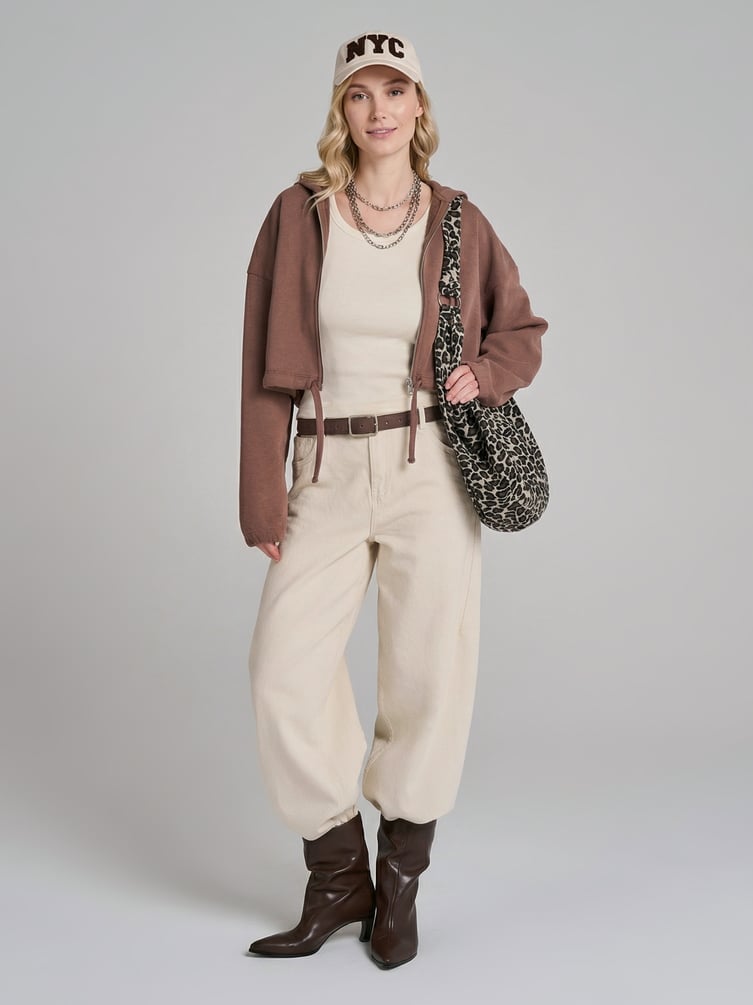 Широкие джинсы на резинке