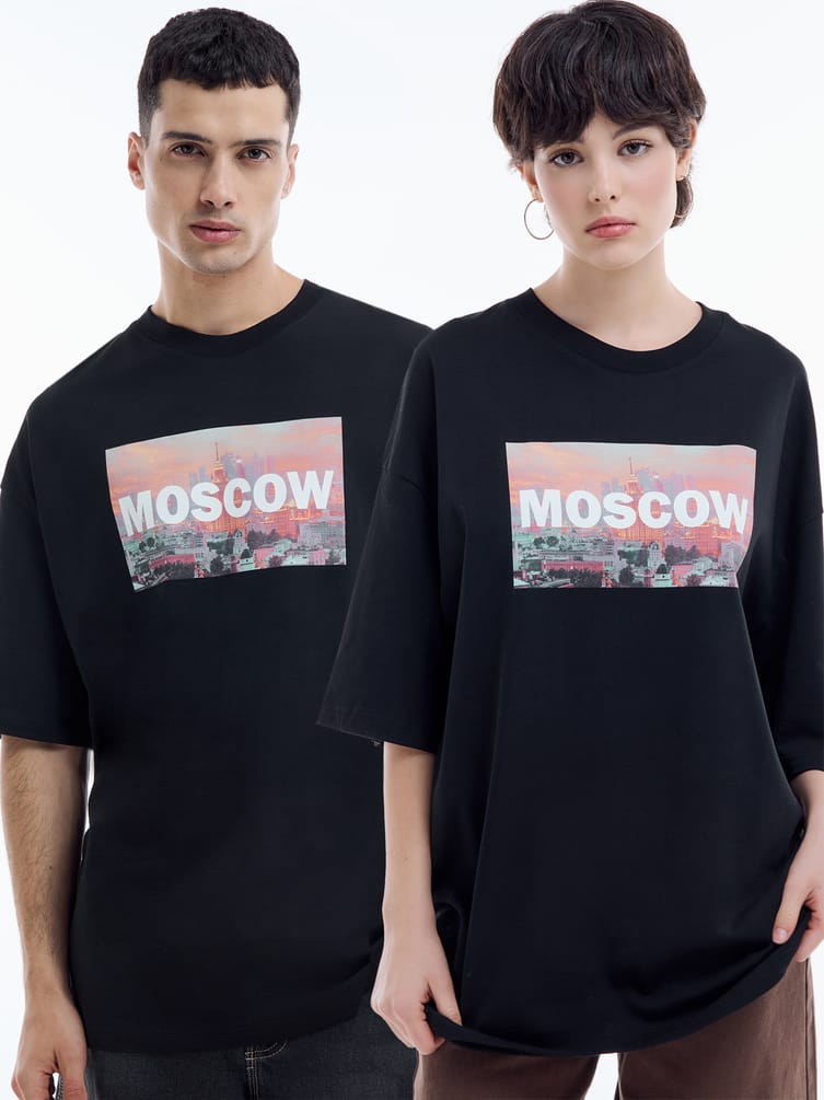 Футболка оверсайз с принтом Москва