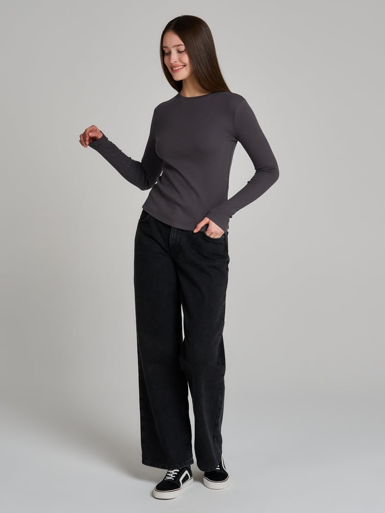 Облегающий лонгслив в рубчик