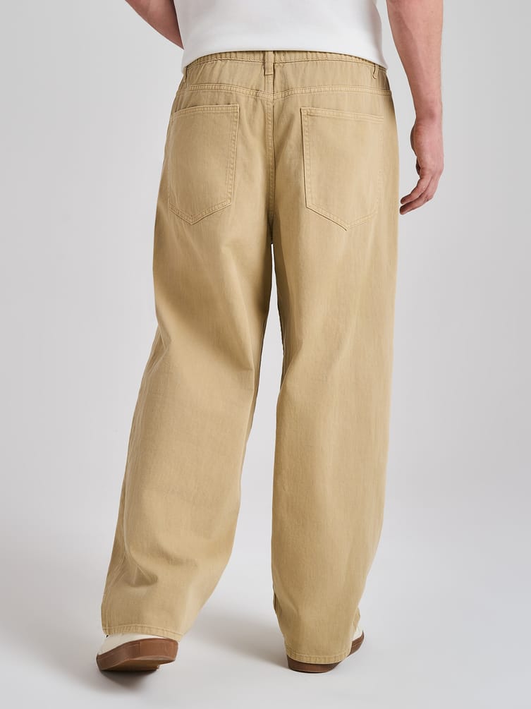 Джинсы широкие на резинке