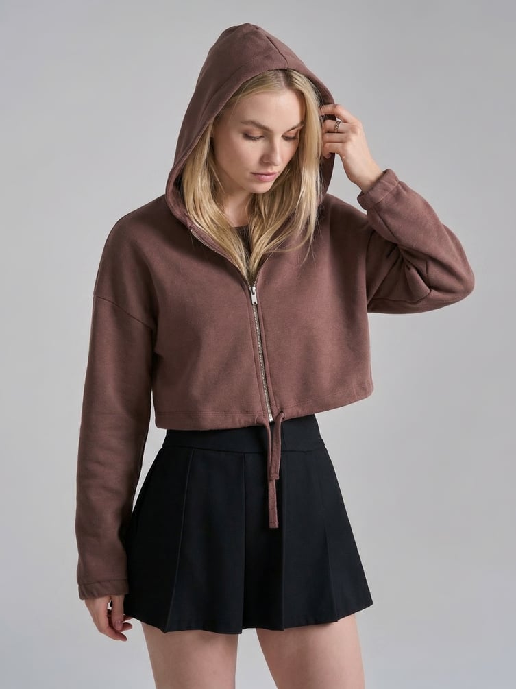 Зип худи укороченная на молнии