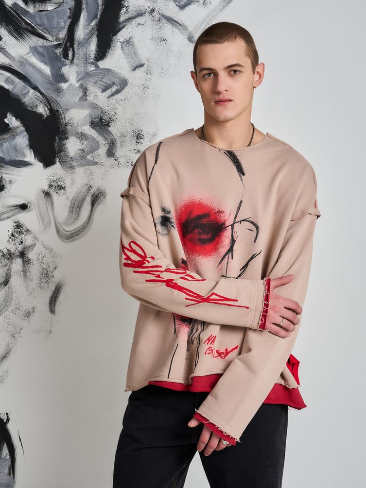 Свитшот оверсайз с принтом Макс Борисов