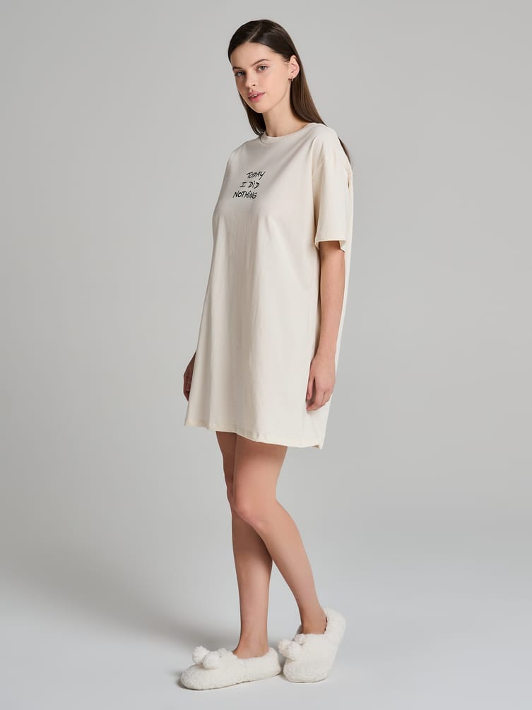 Ночная сорочка из хлопка с надписью