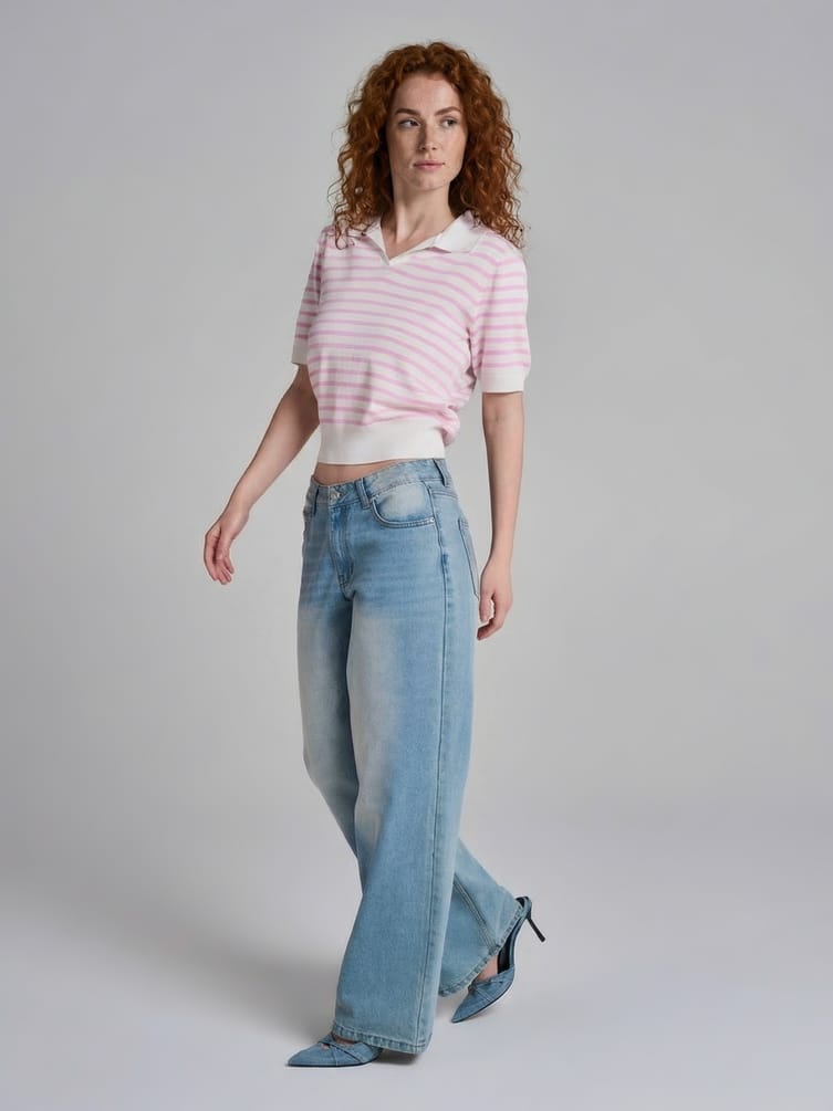 Джемпер трикотажный в полоску