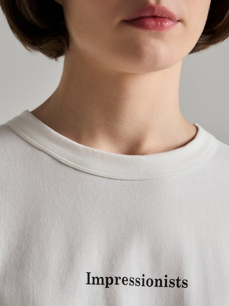 Футболка из хлопка с принтом на спине