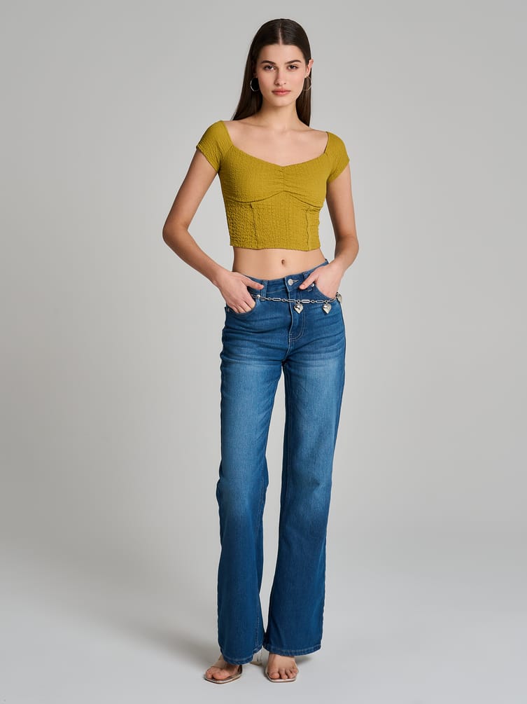 Кроп-топ из жатой ткани