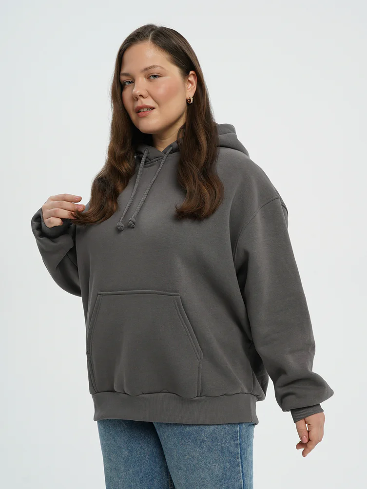 Утепленное худи Plus Size